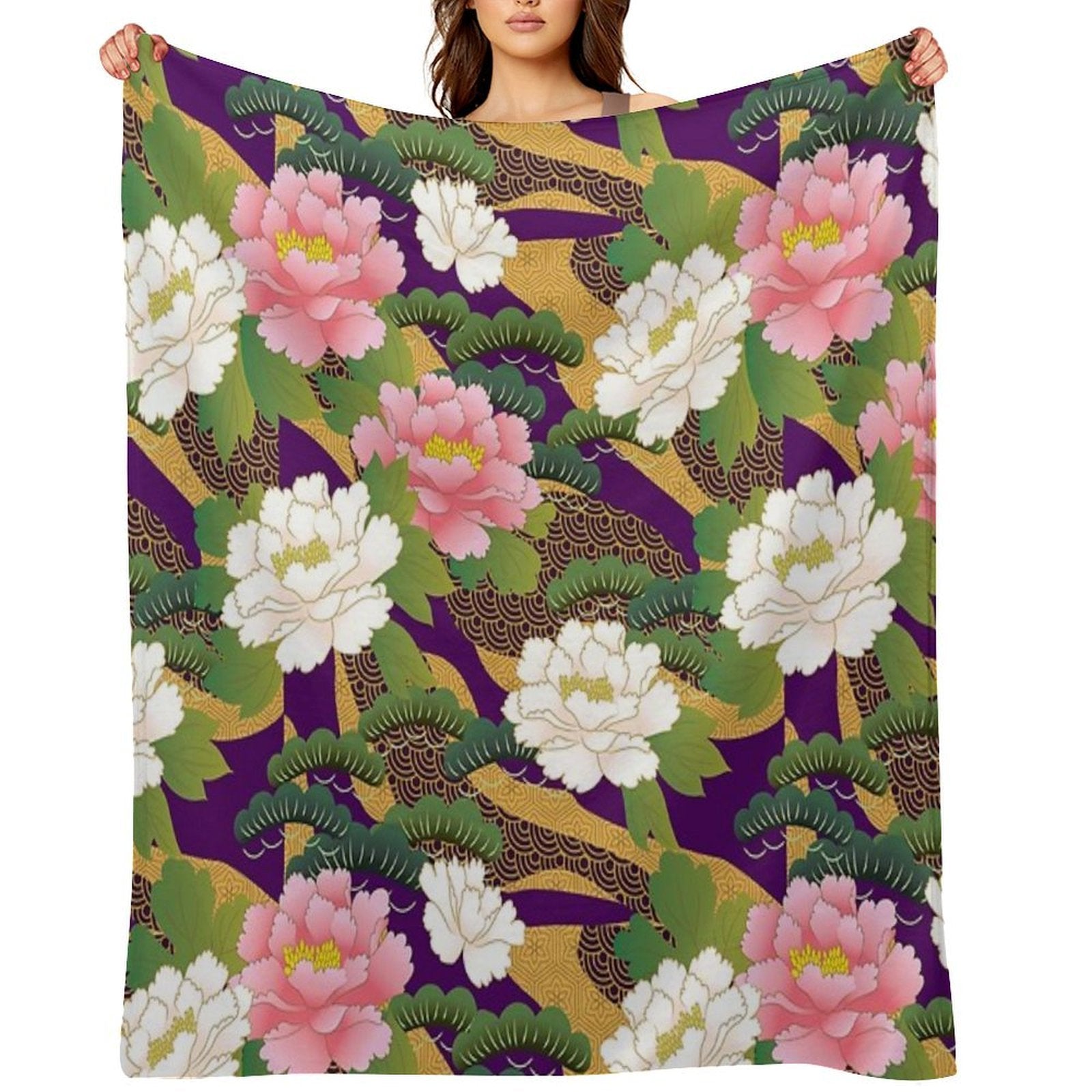 Peony 3 Gift-ready Throw Blanket