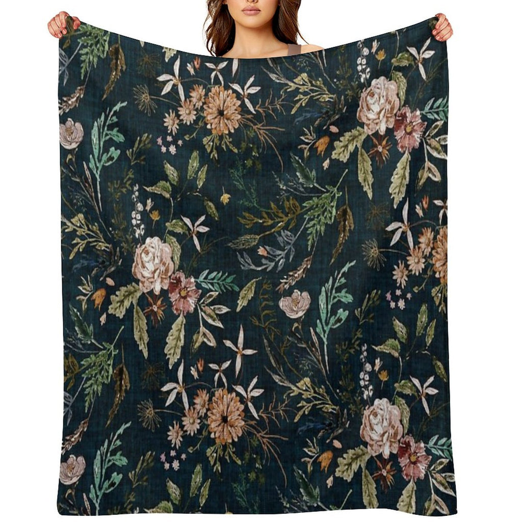 Delilah (summerteal) Machine-washable Throw Blanket