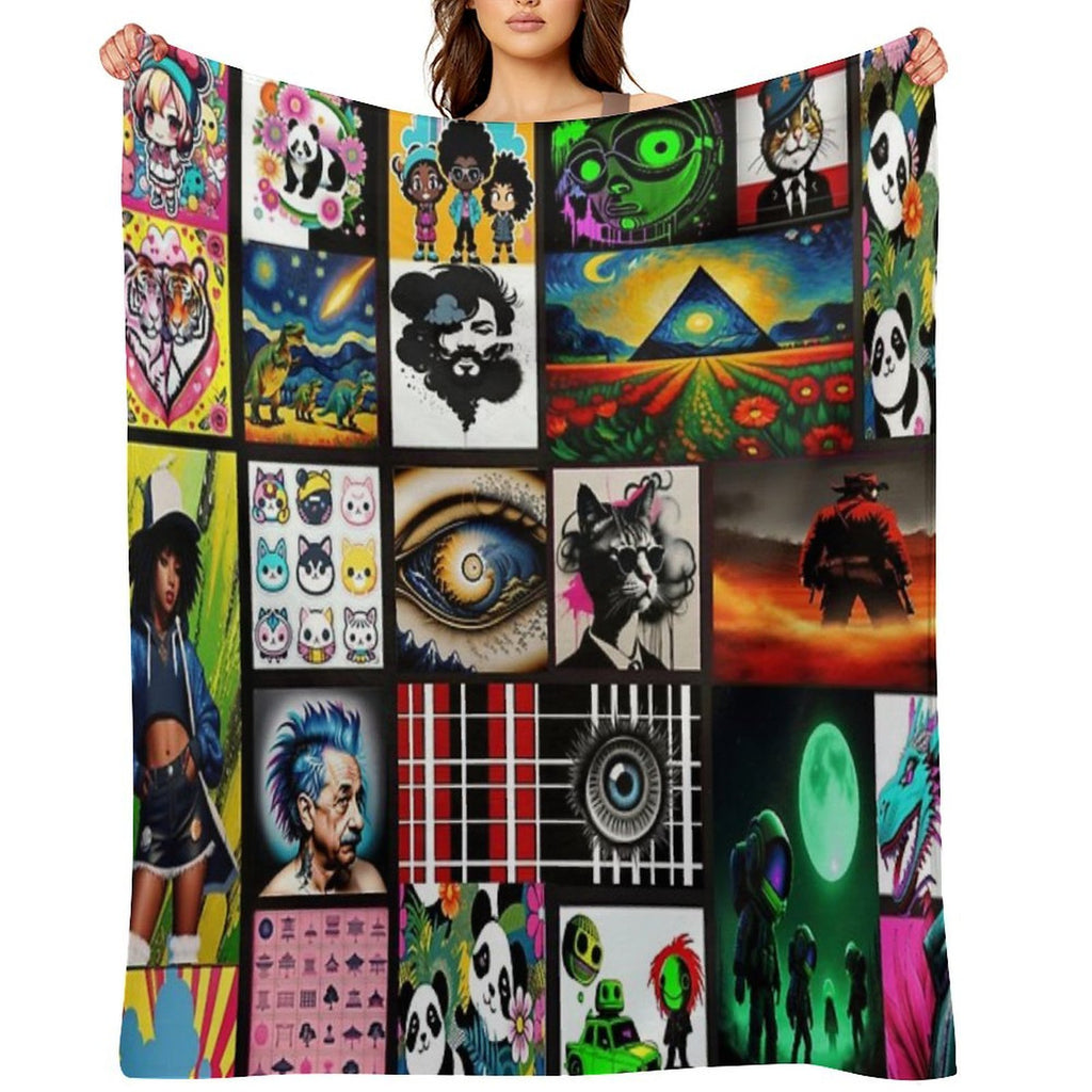 2024 Trends Collage Compact Throw Blanket