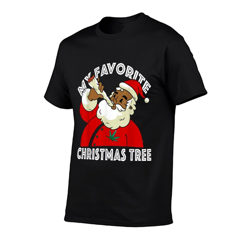 Black African American Santa Claus 420 Christmas Pajamas  Moisture-wicking T-Shirt