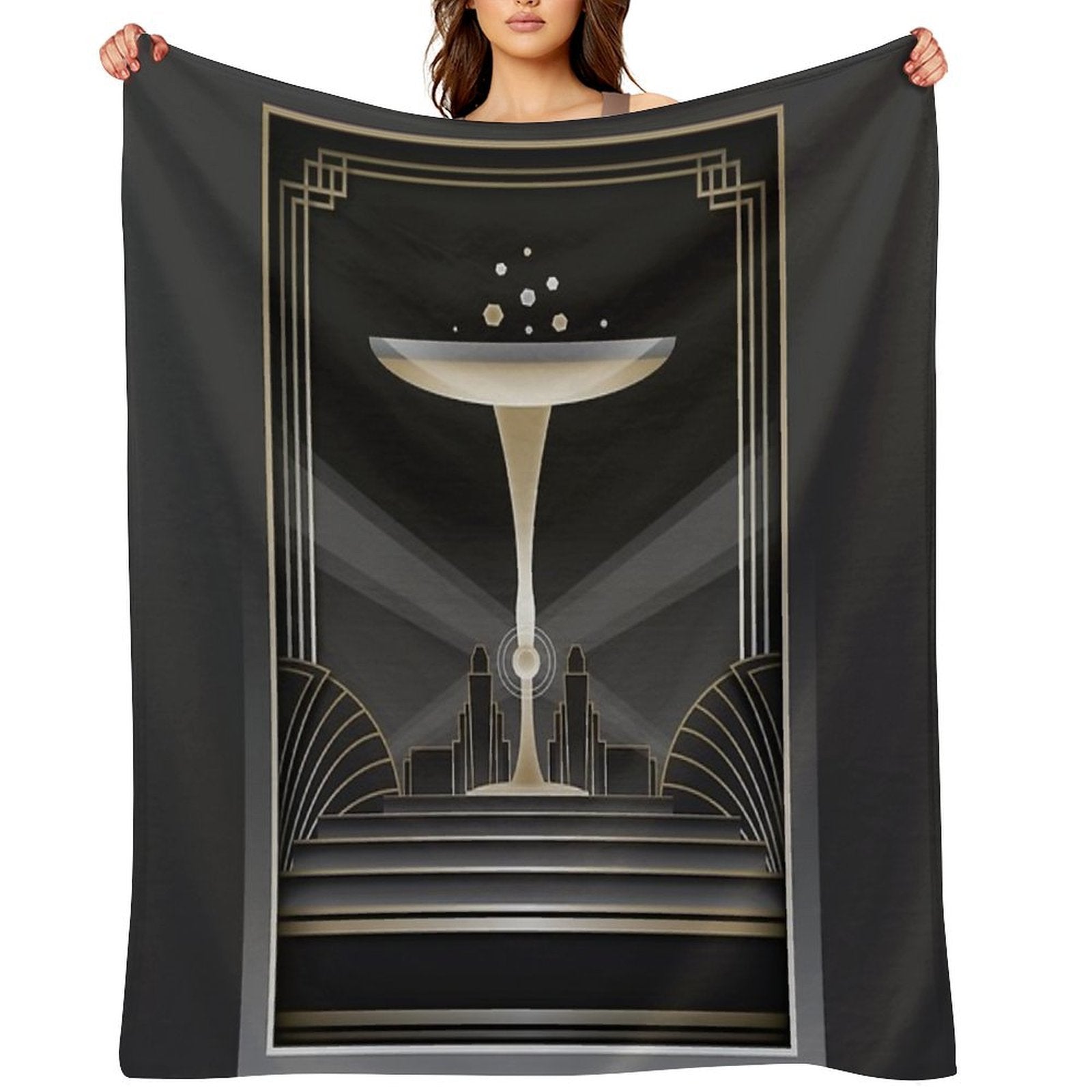 Art Deco Design VI Wrinkle-free Throw Blanket