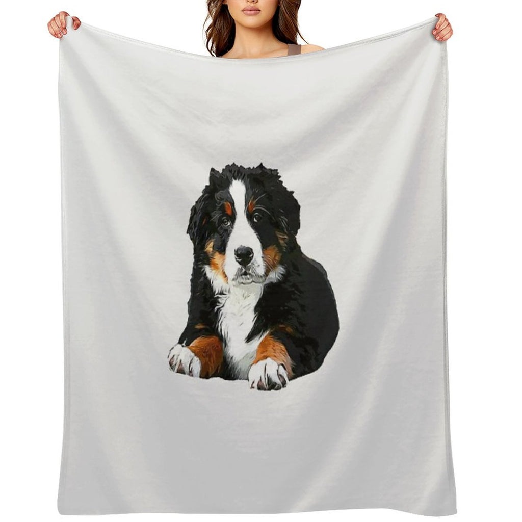 Bernese Mountain Dog Pup! Velvety-soft Throw Blanket