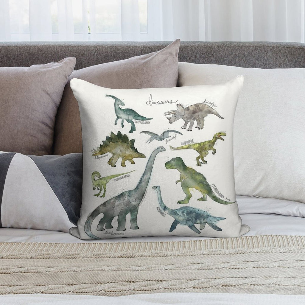 Dinosaurs Soft Skin-Friendly Throw Pillow