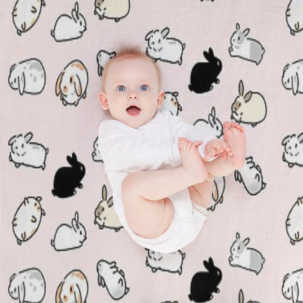 Bunny Rabbits Easy Care Throw Blanket