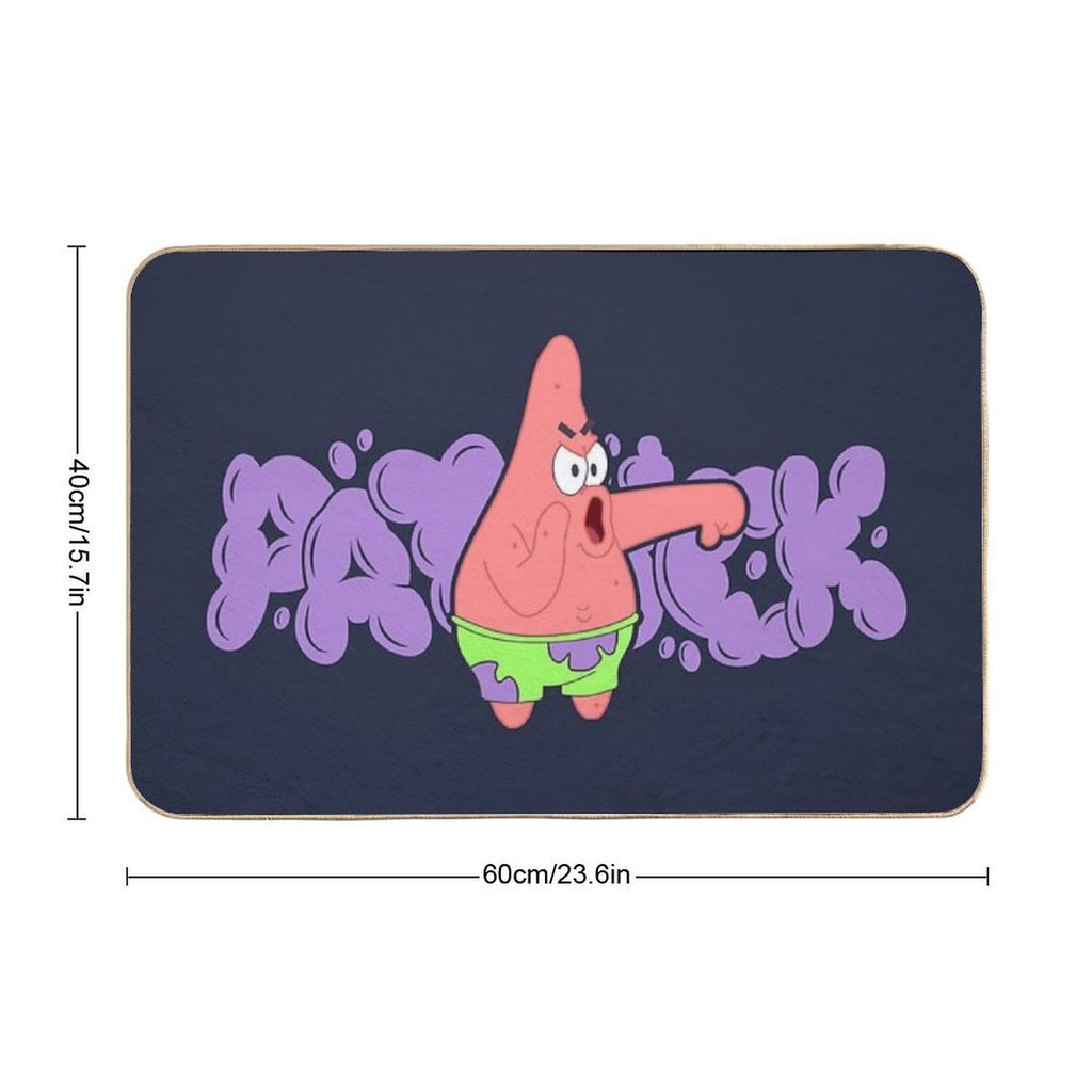Boo Patrick Star with Purple Graffiti  Easy Maintenance Bath Mat