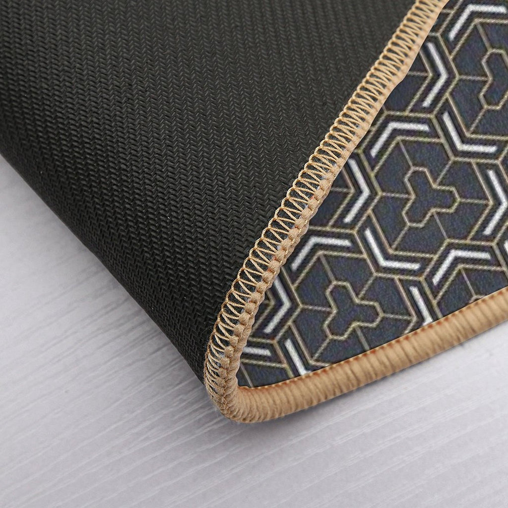Geometric Color Pattern with Weaving Elements.  Anti-Trip Bath Mat