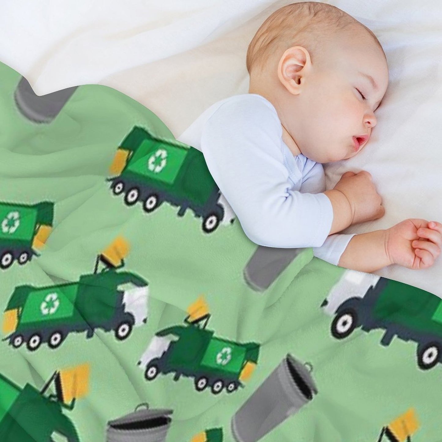 Recycling Garbage Truck Pattern Durable Throw Blanket