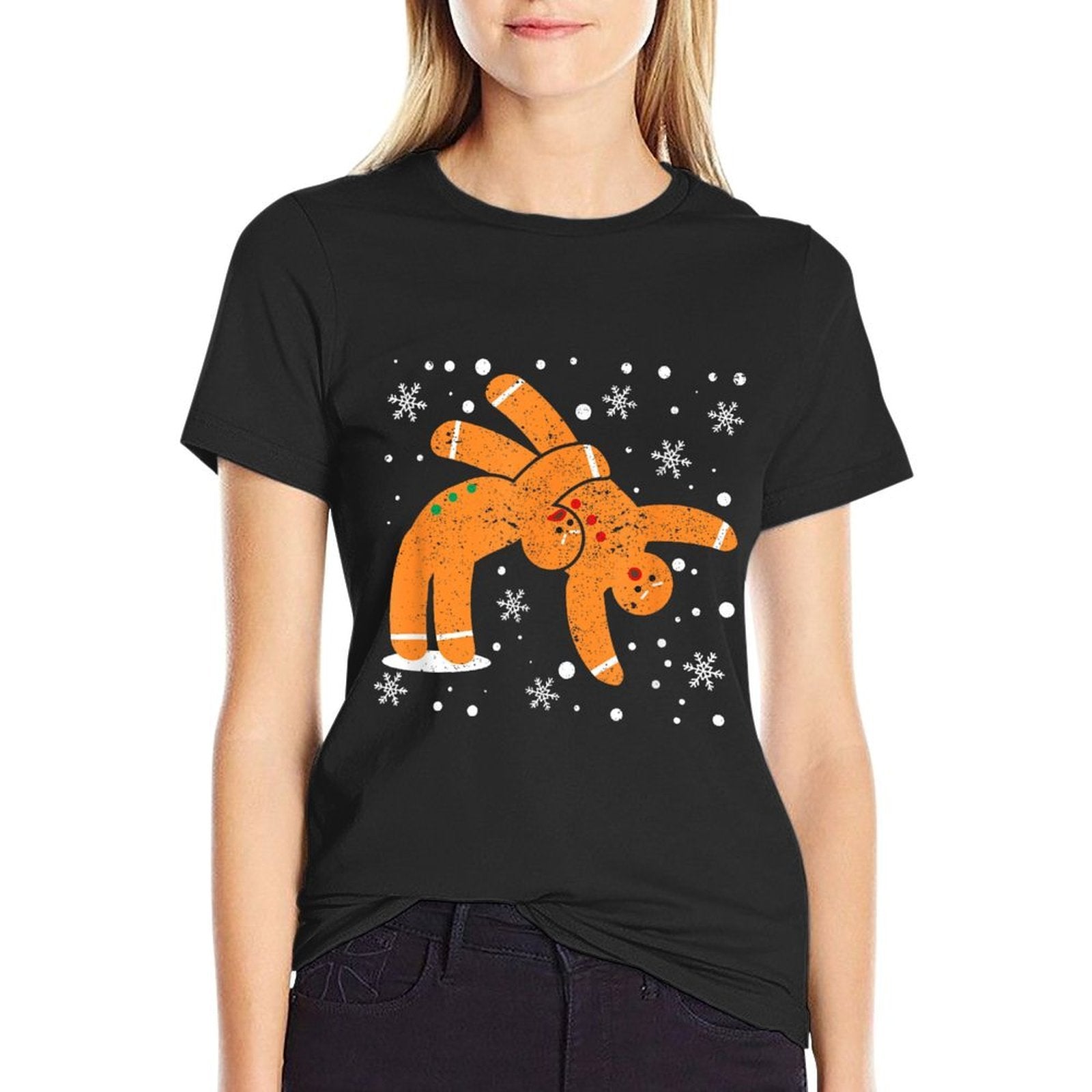 Gingerbread Man Cookies Christmas Funny Fighting Wrestling  Breathable T-Shirt