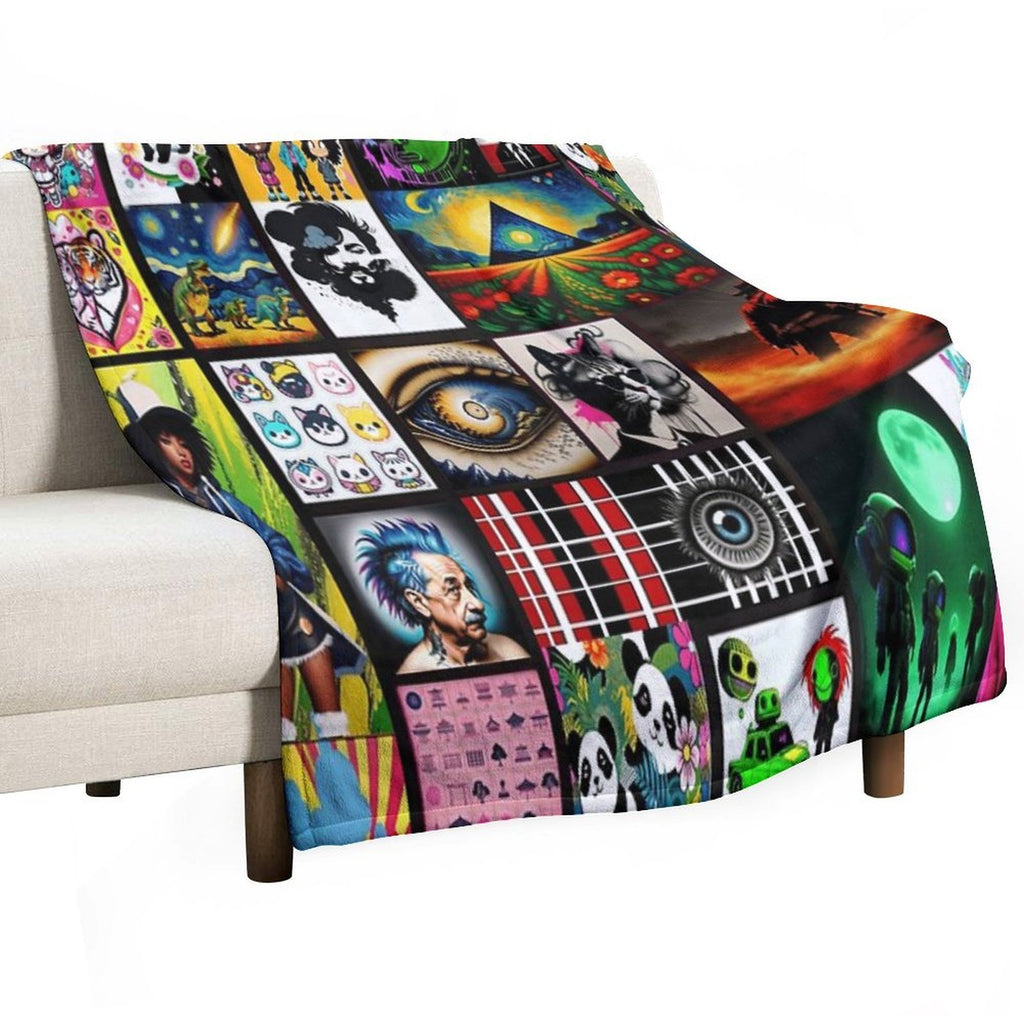 2024 Trends Collage Compact Throw Blanket