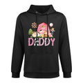 Daddy Pink Farm Cow Birthday Girl Matching Family Relaxed Fit Hoodie