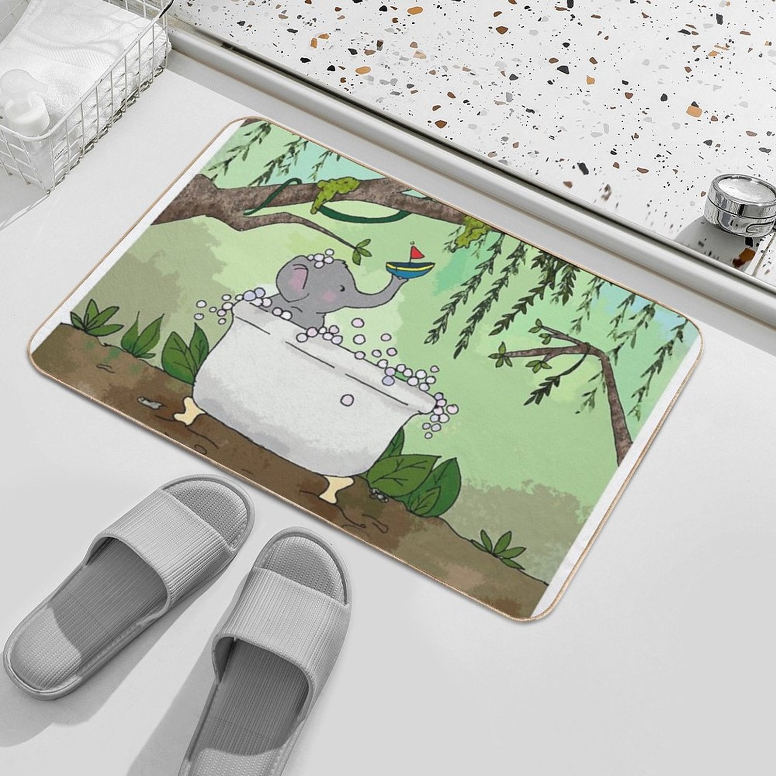 Bath Time !  Fade-Resistant Bath Mat