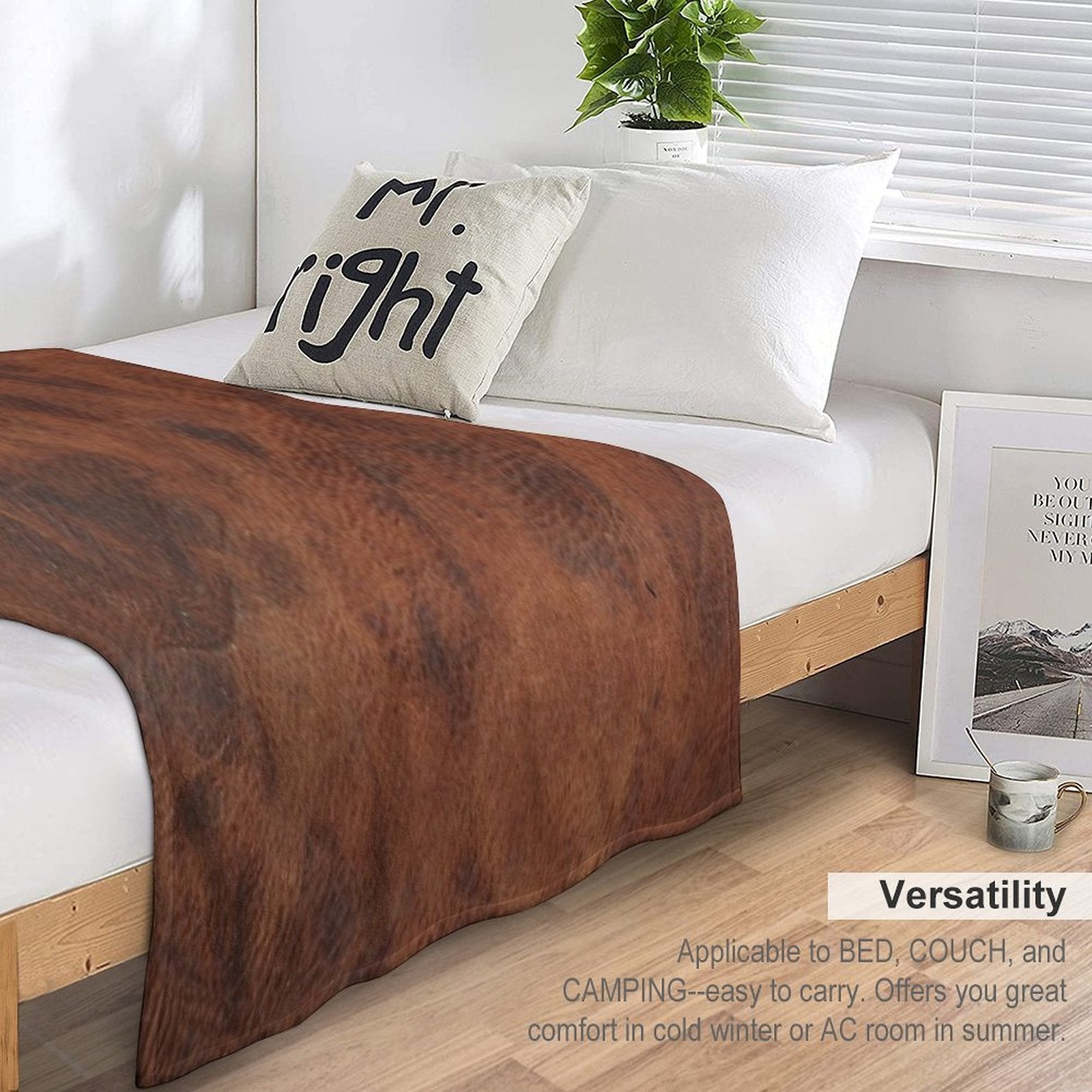 Leather Clouded Pattern Dark Lightweight Throw Blanket