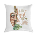 Just A Girl Who Loves Sloths Soft Bedroom Essential Throw Pillow