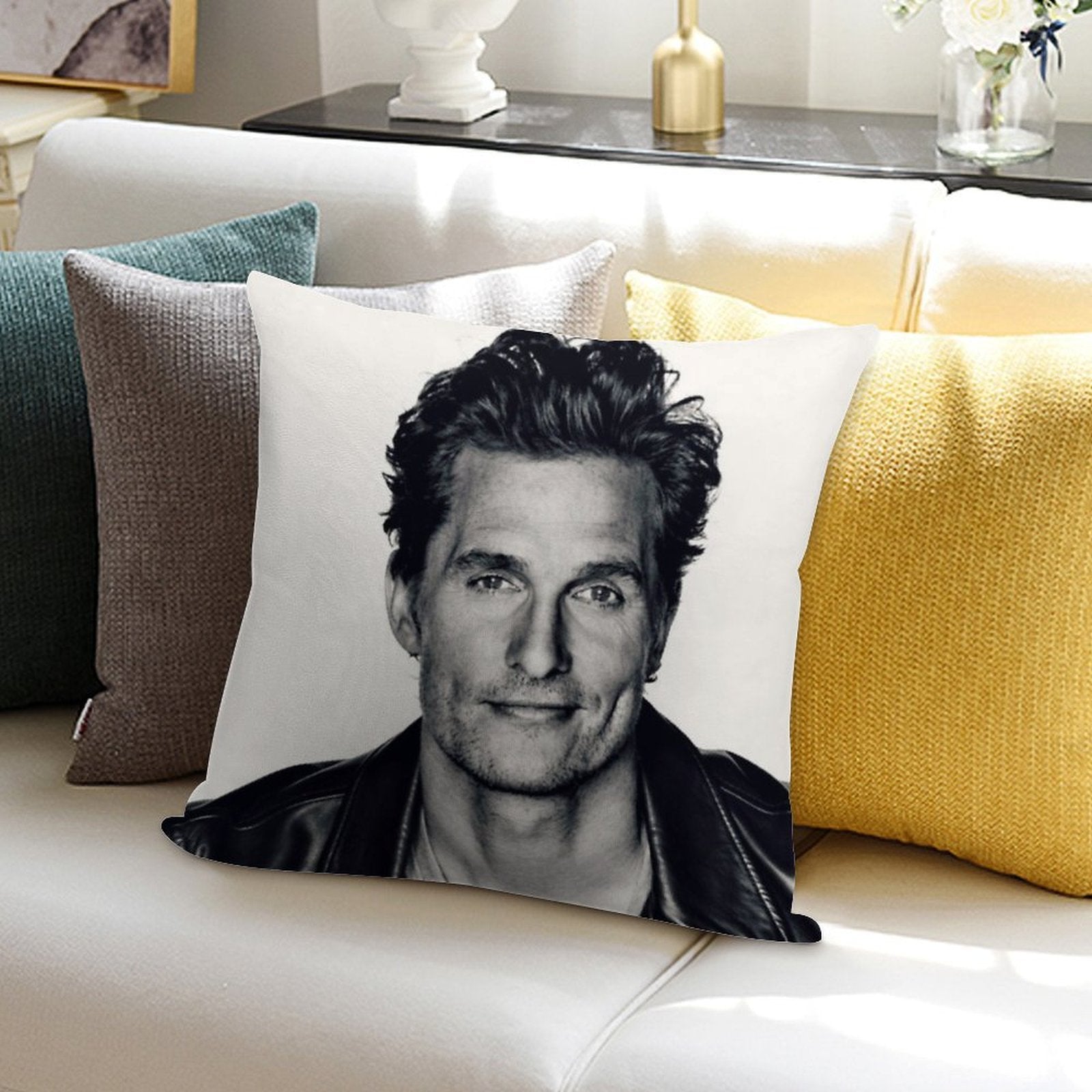Matthew McConaughey Soft High-Density Material Throw Pillow