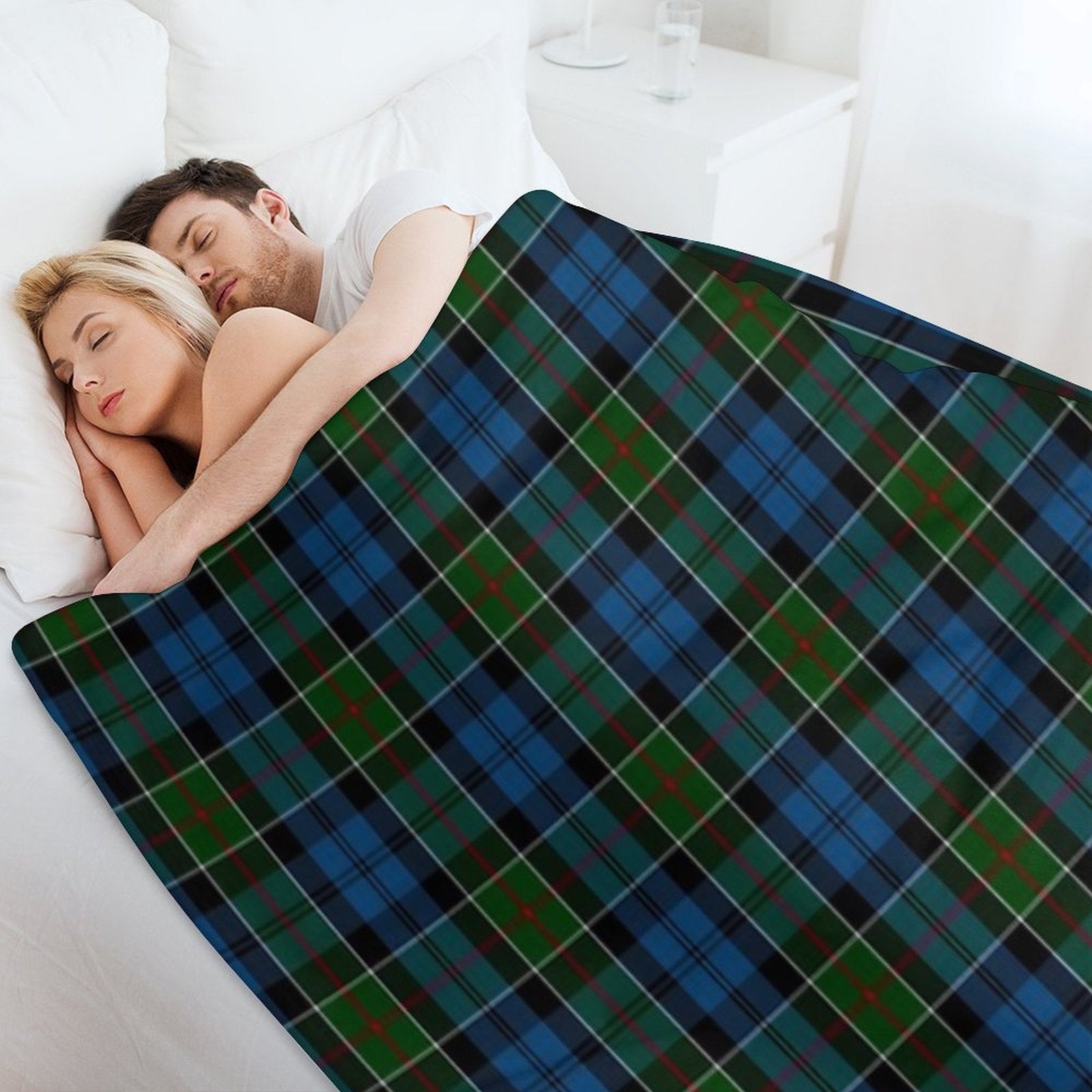Colquhoun Clan Tartan (High Res) Wrinkle-free Throw Blanket