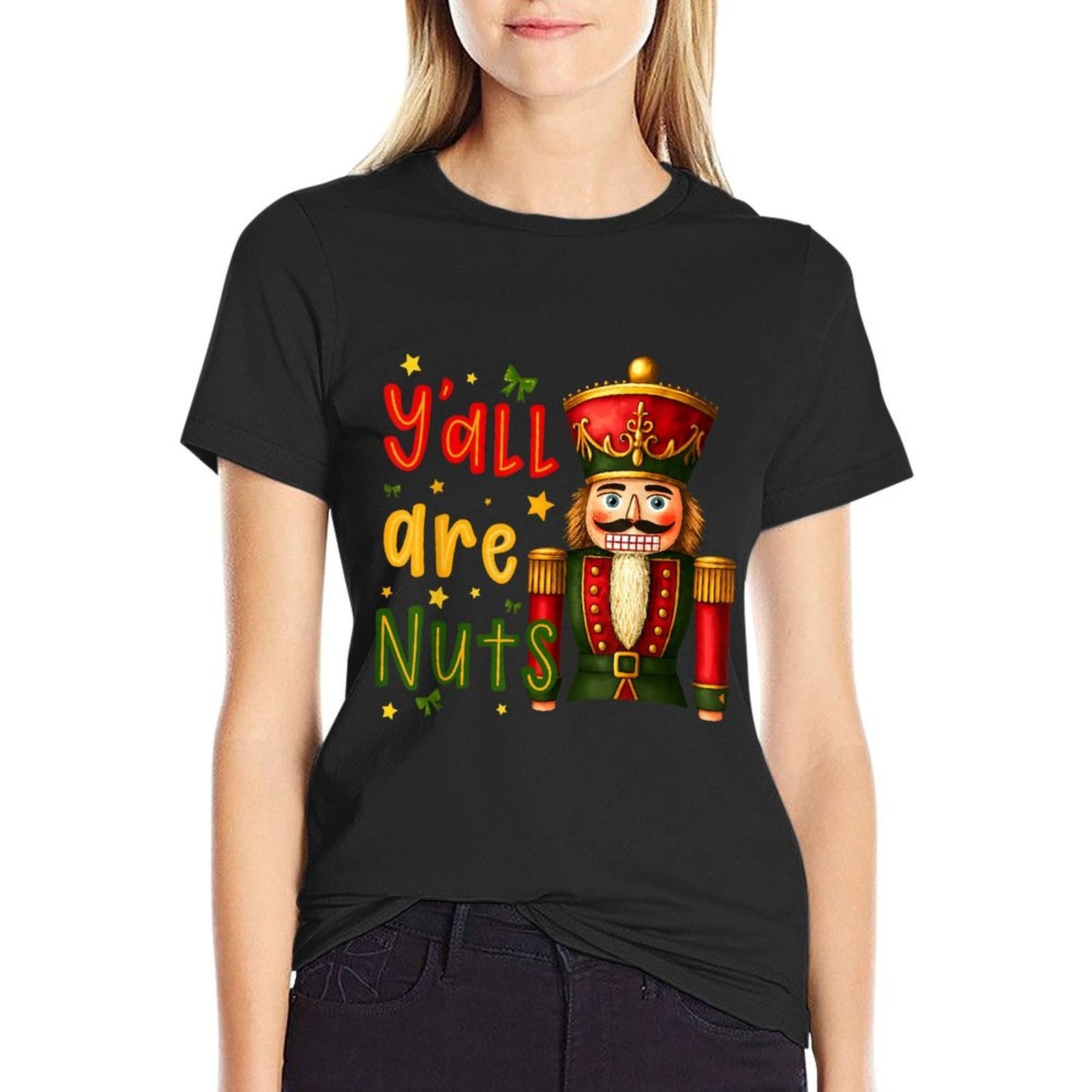 Nutcracker Merry Christmas Funny Xmas Pajamas Yall Are Nuts  High-quality Stitching T-Shirt