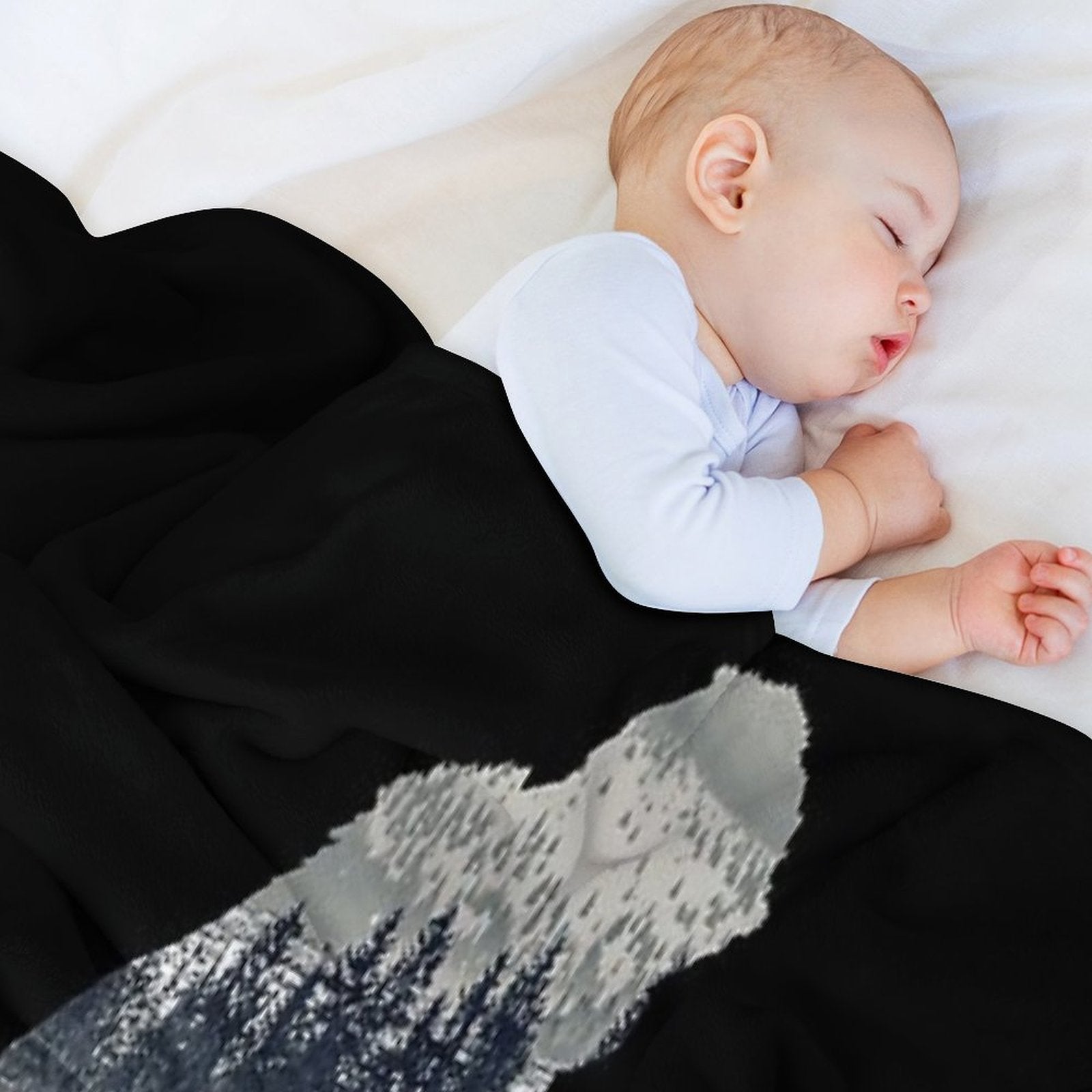 A Sasquatch Silhouette in The North Velvety-soft Throw Blanket