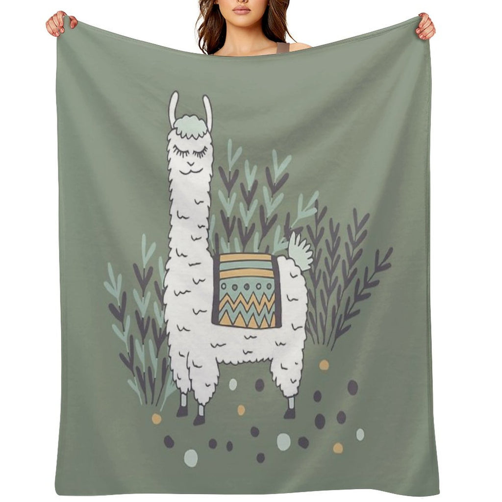 Smug Llama Machine-washable Throw Blanket