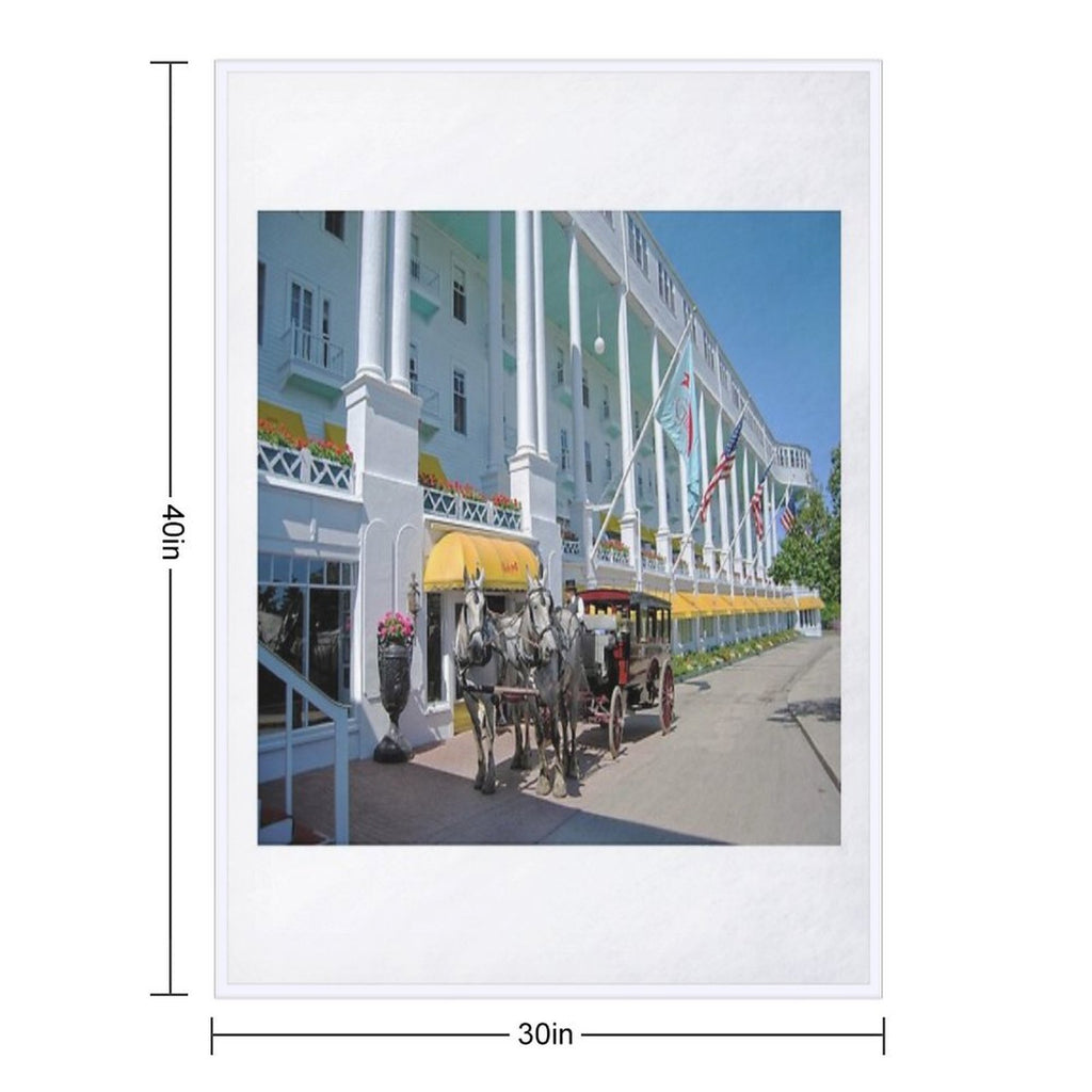Carriage at The Grand Hotel, Mackinac Island, Michigan Compact Throw Blanket