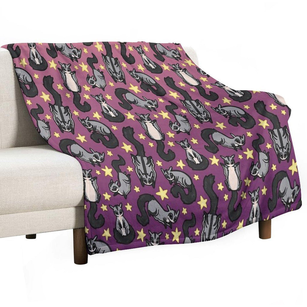 Sugar Glider Pattern Eco-conscious Throw Blanket