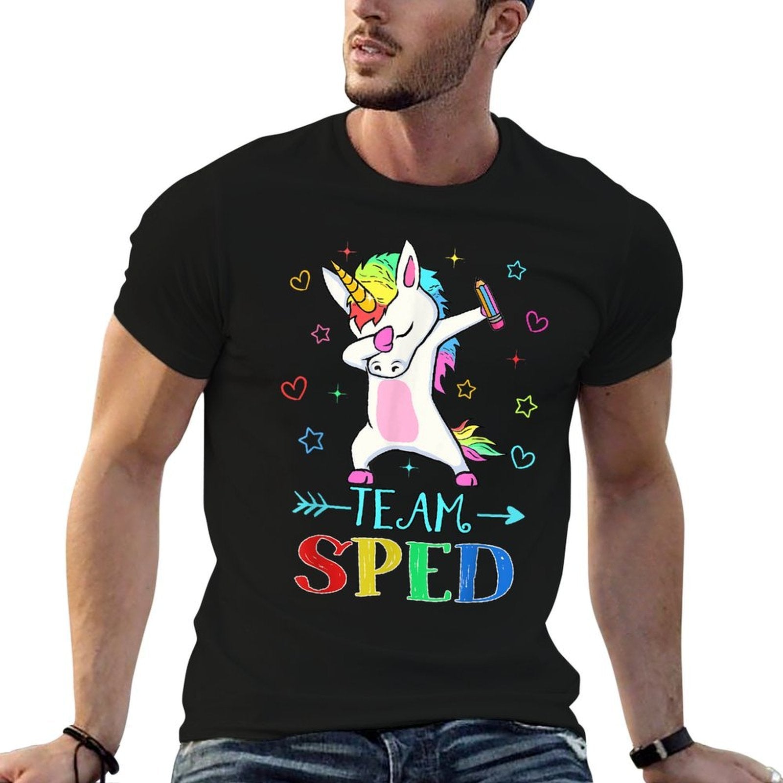 Team Sped Dabbing Unicorn Funny Back To School Gift  Durable T-Shirt