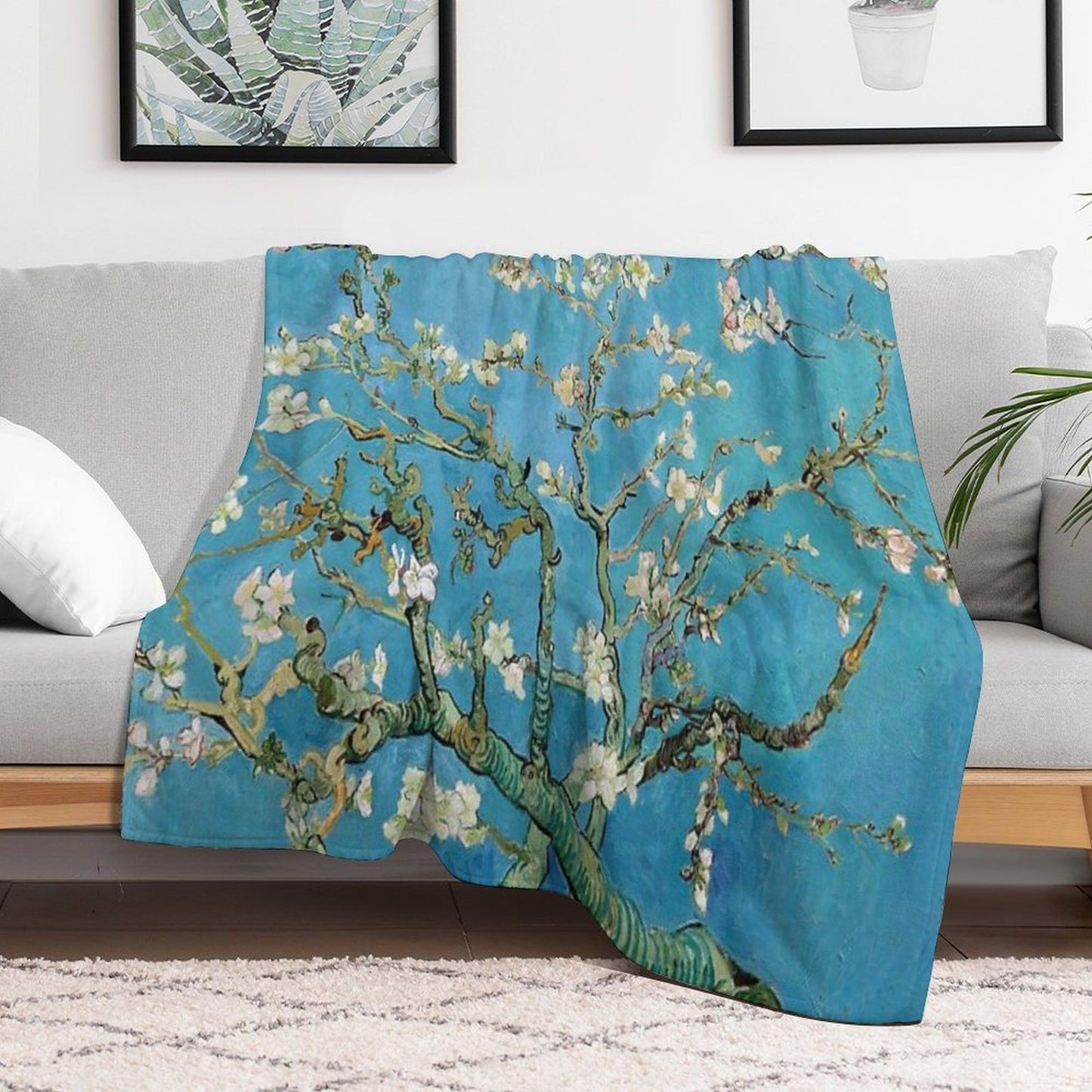 1890-Vincent Van Gogh-Almond Blossom-73.5x92 Versatility Throw Blanket