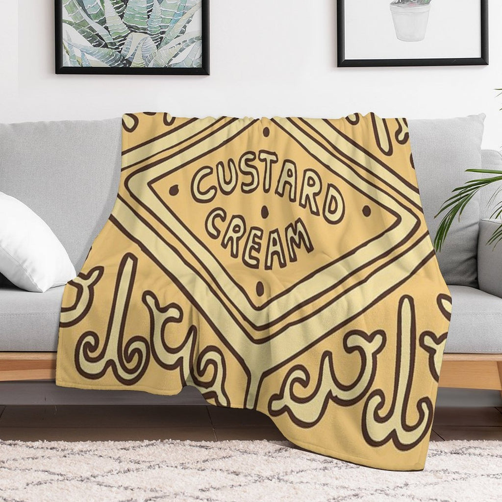 Custard Cream British Biscuit Comfort Throw Blanket