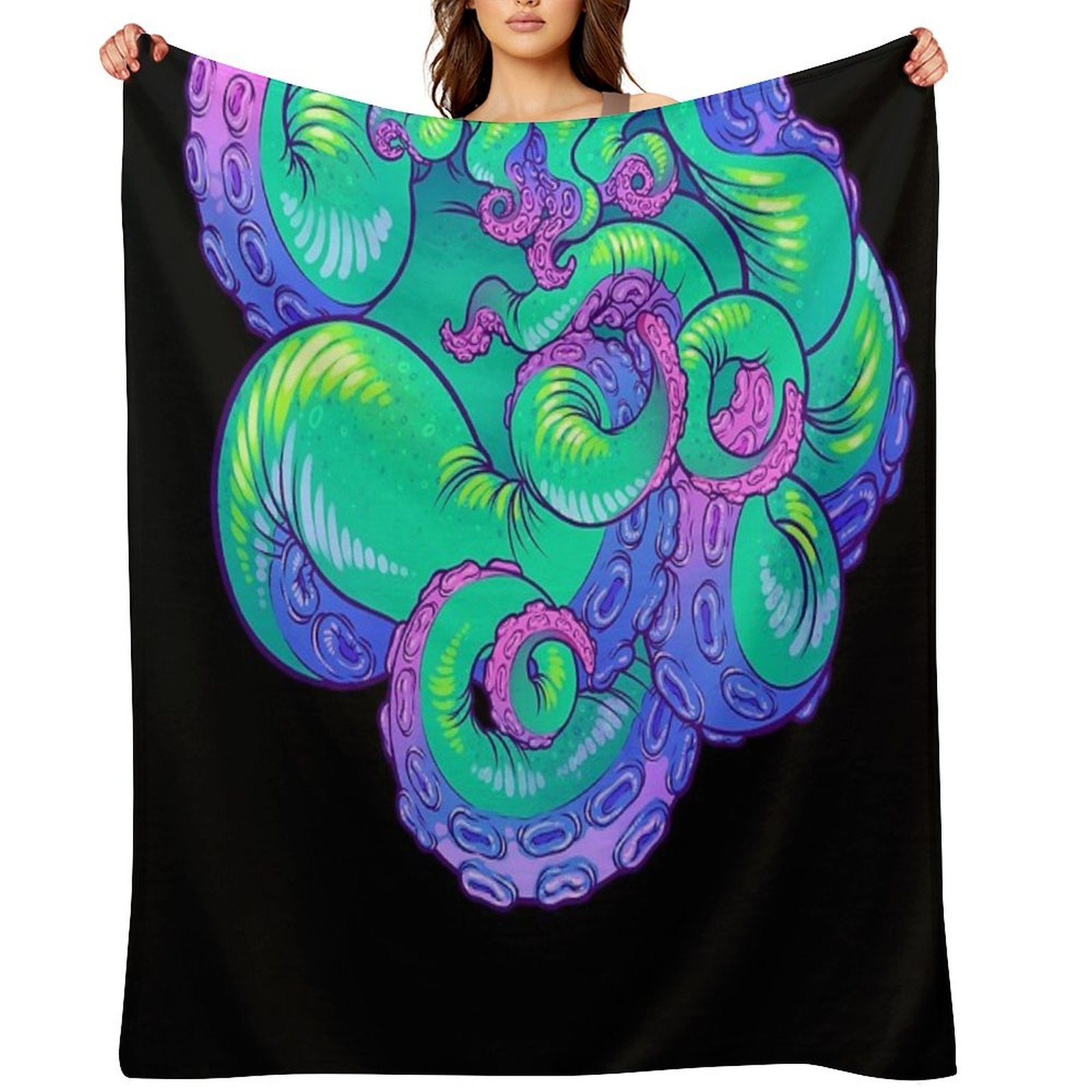Cthulhu Tentacles Easy Care Throw Blanket