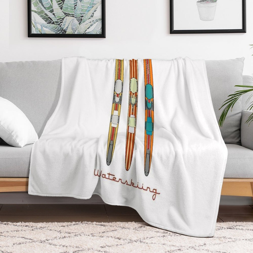 Classic Wooden Vintage Water Skis Anti-pilling Throw Blanket