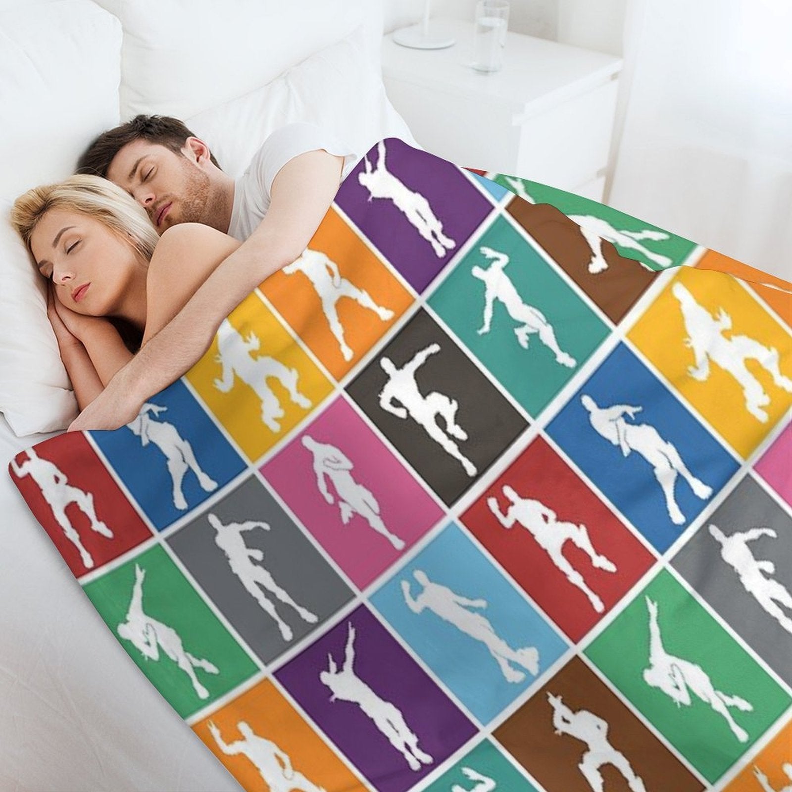Battle Royale Victory Dance Rainbow Lattice Funny Eco-conscious Throw Blanket