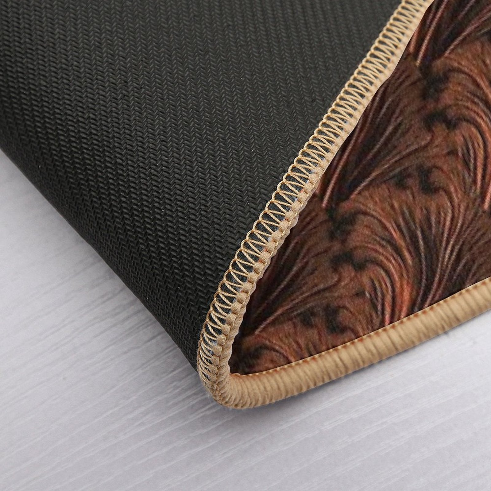 Copper Ostrich Feathers Collection  Pet-Safe Bath Mat