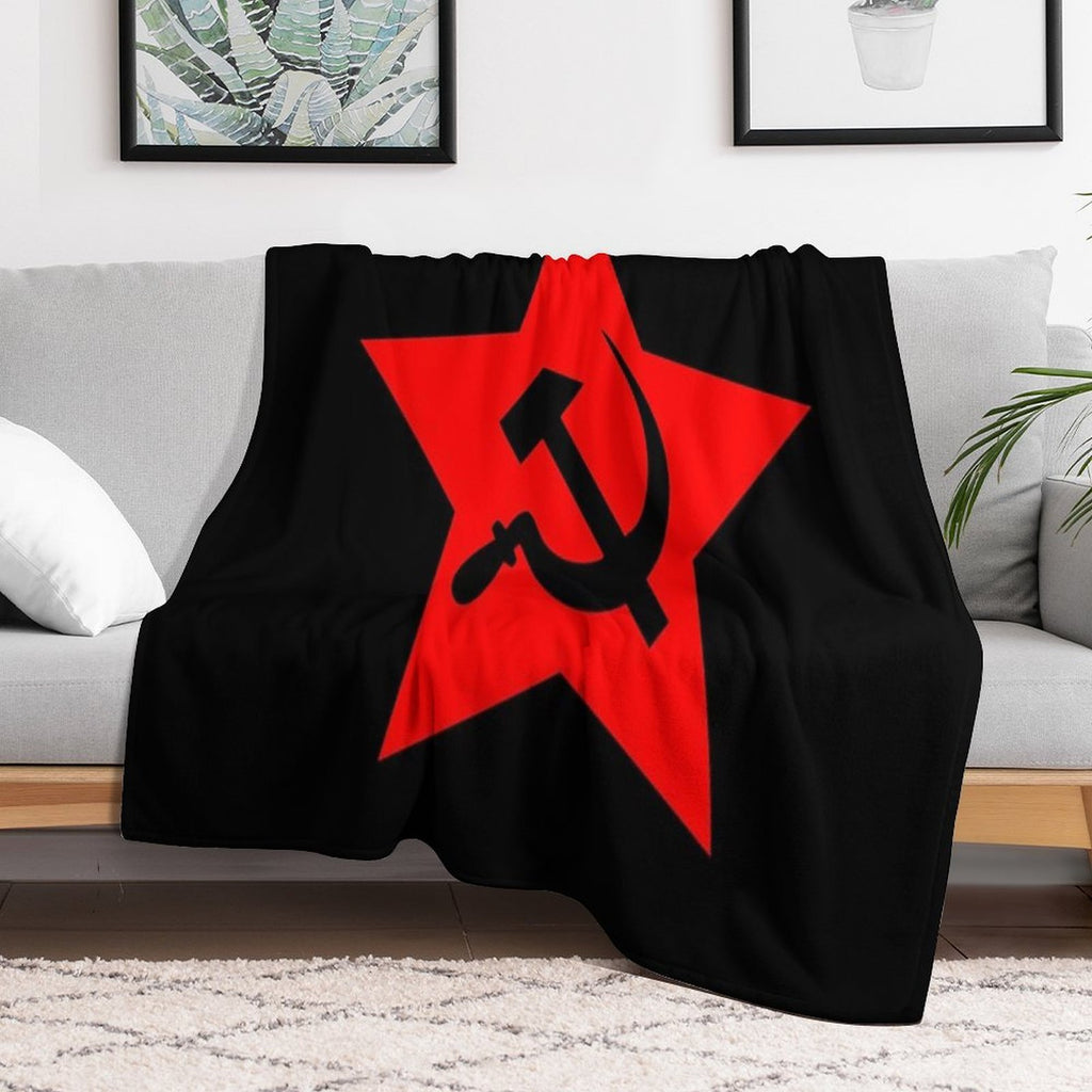 Communist Star; Hammer And Sickle Compact Throw Blanket