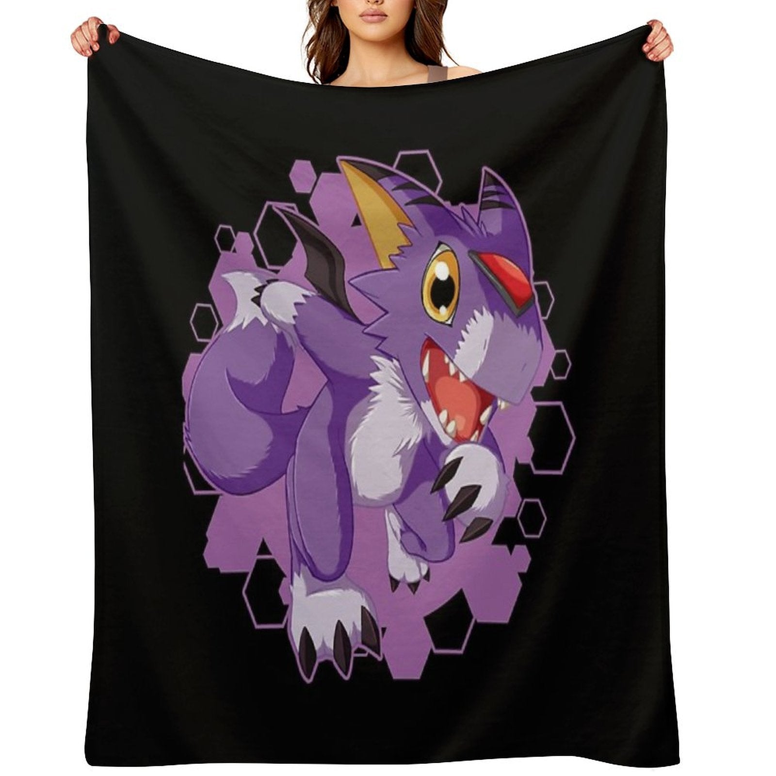 Chibi Dorumon Cute Digimon Design Velvety-soft Throw Blanket