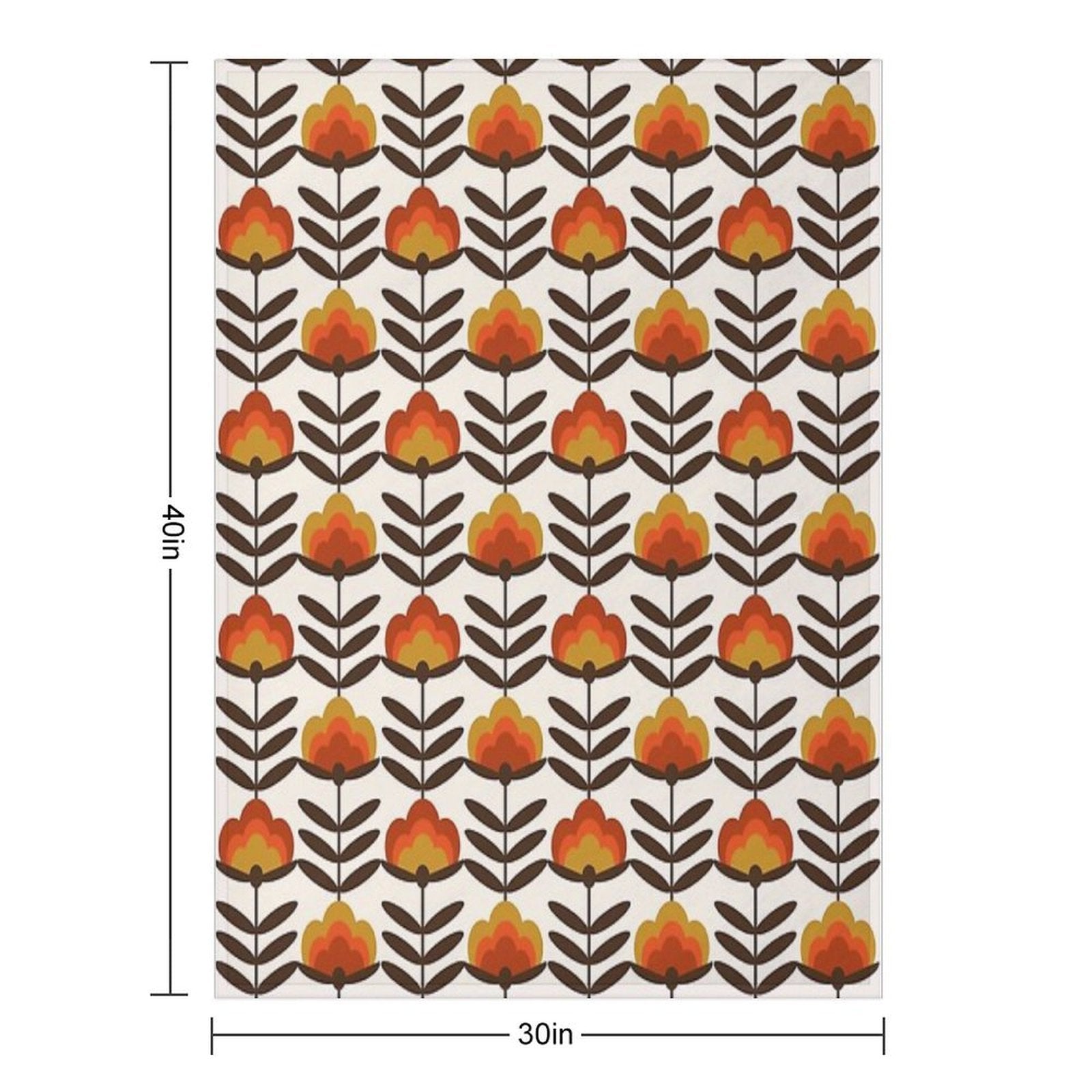 Boogie - Retro Florals Minimal Trendy 70s Style Throwback Flower Pattern Versatility Throw Blanket