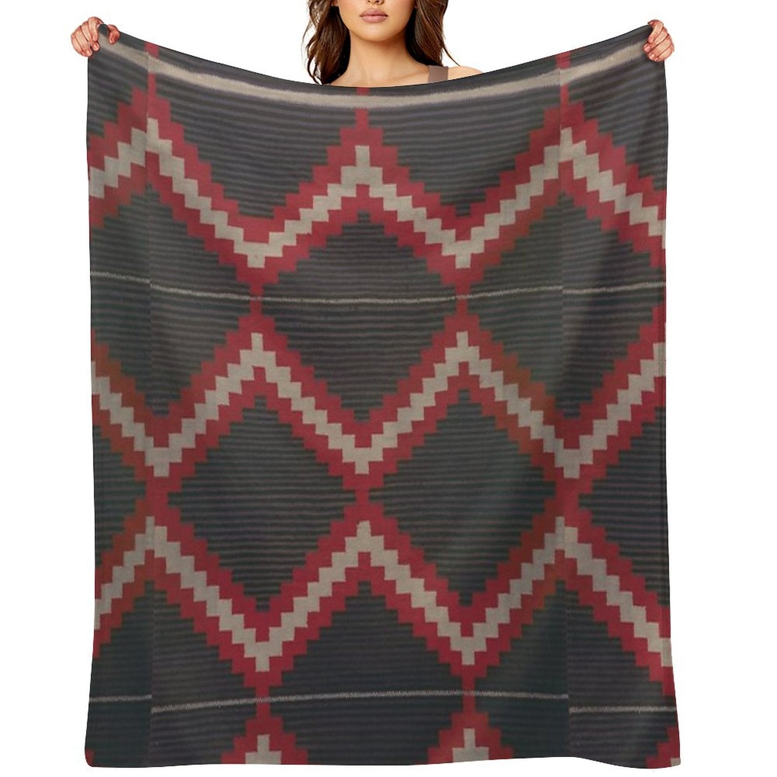 Navajo Weaving Blanket Moki Print Anti-pilling Throw Blanket