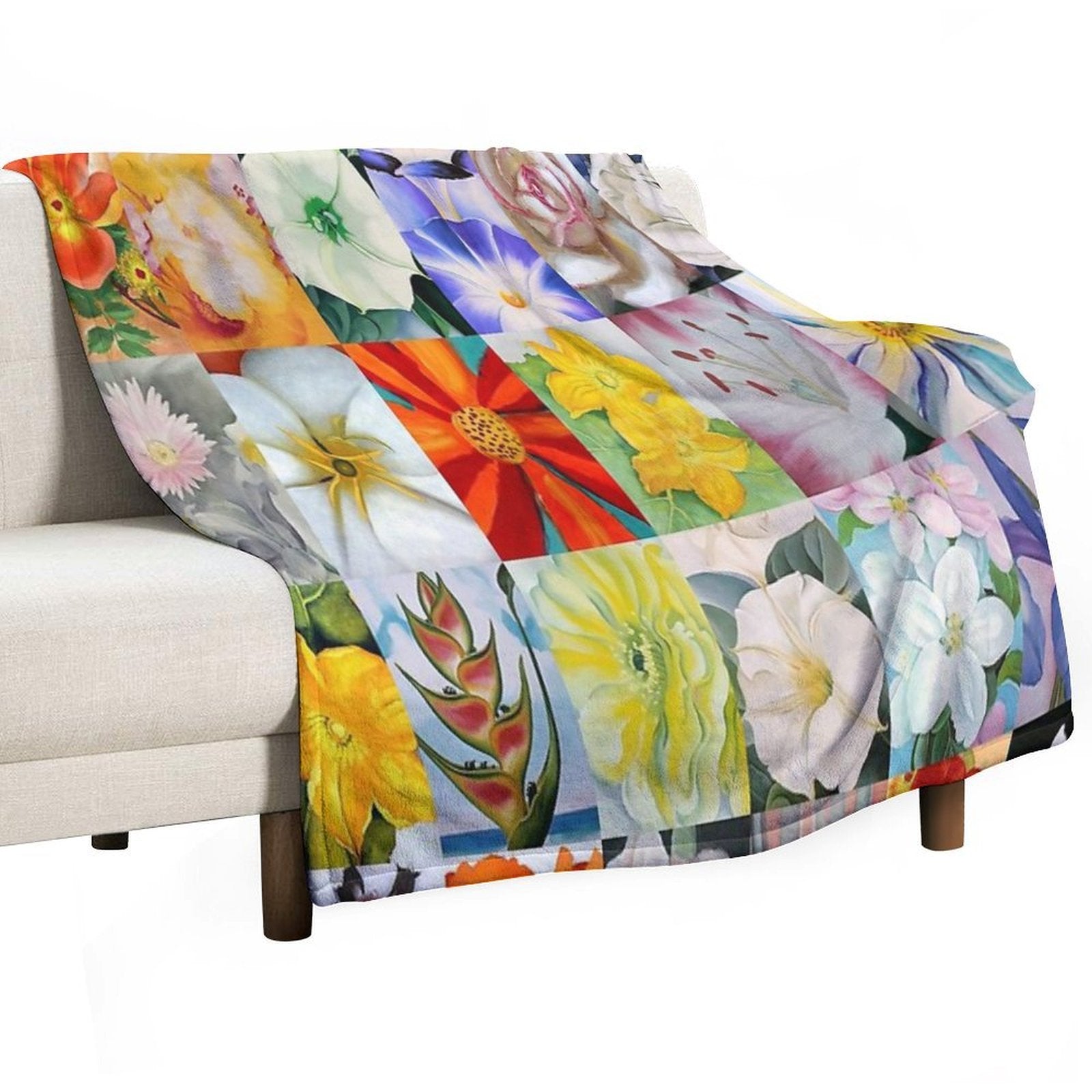 Georgia O'Keeffe Flowers Premium Throw Blanket