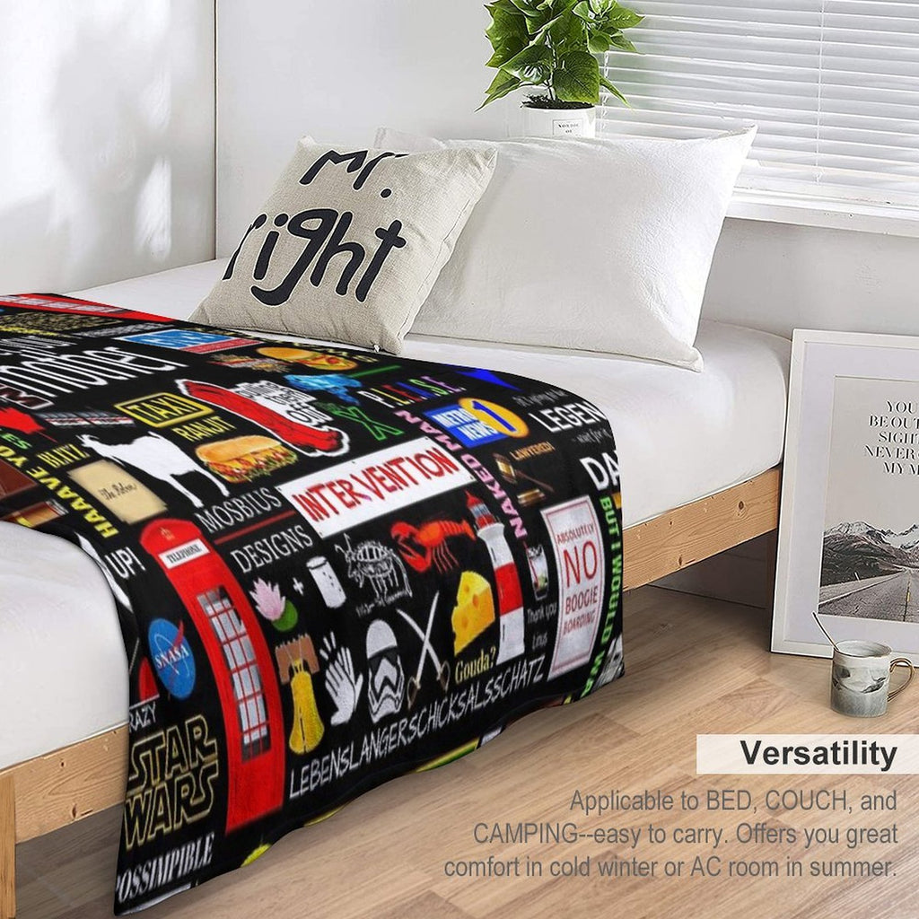 How I Met Your Mother Collage Poster Iconographic - Infographic Travel-friendly Throw Blanket