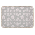 Mid Century Modern Flowers & Leaves, Cute Retro Pattern, Taupe  Slip-Resistant Bath Mat