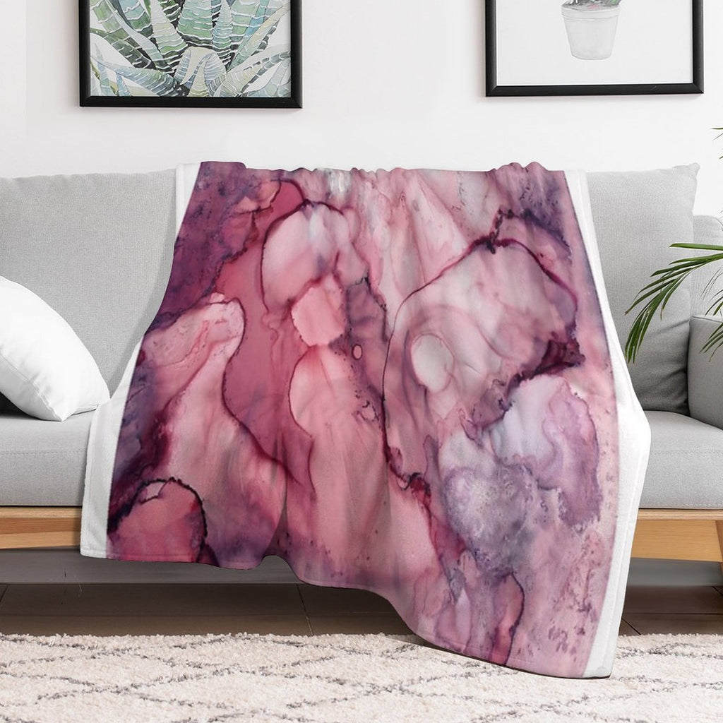 Liquid Mauve Abstract Gift-ready Throw Blanket
