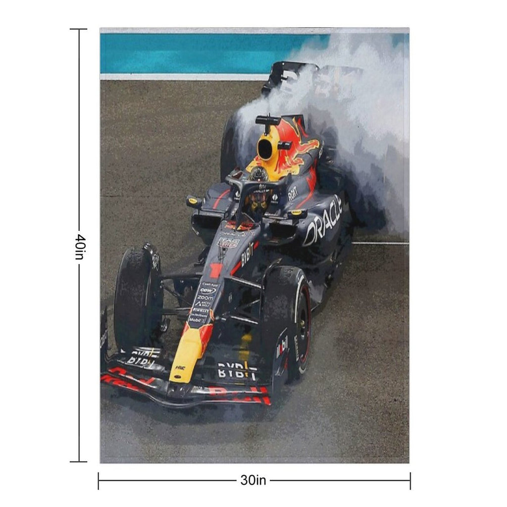 Max Verstappen Celebrating His 3rd World Championship by Doing Donuts after Winning The 2023 Abu Dhabi Grand Prix 2 Abstract Durable Throw Blanket