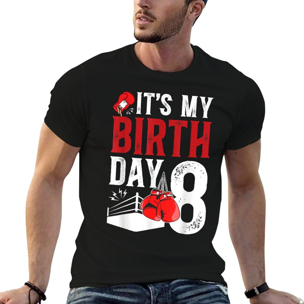 8th Birthday Boxing Boy 8 Year Old Boxer Bday Party  Slim-fit Cut T-Shirt