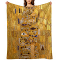 Adele Bloch-Bauer I - Detail by Gustav Klimt Gold Lightweight Throw Blanket