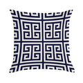 Greek Key Navy Blue And White Pattern Soft Multiple Sizes Throw Pillow
