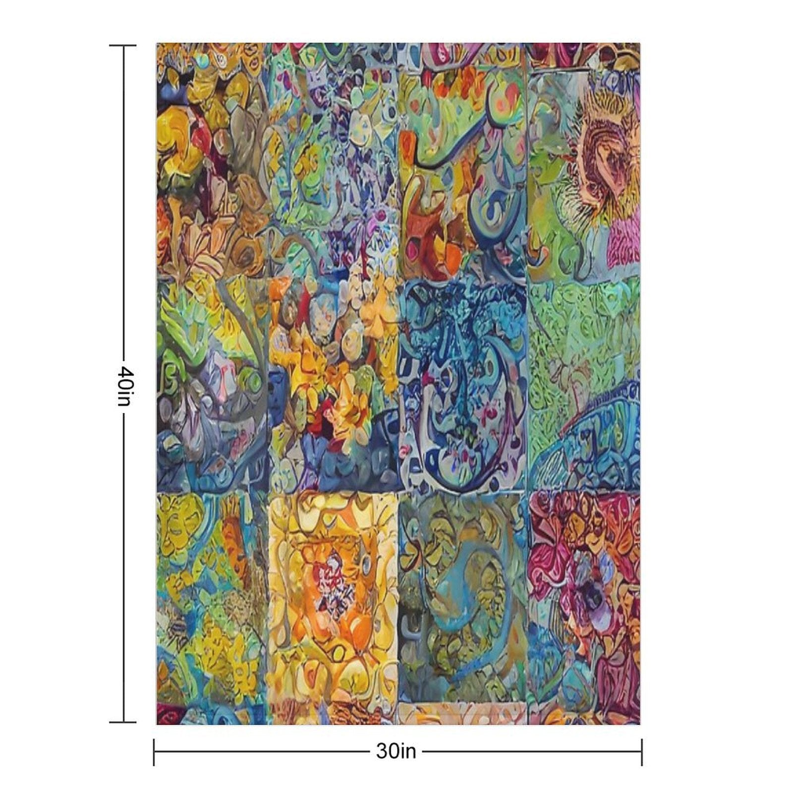Abstract Quilt Decoupage Tile Pattern Gift-ready Throw Blanket