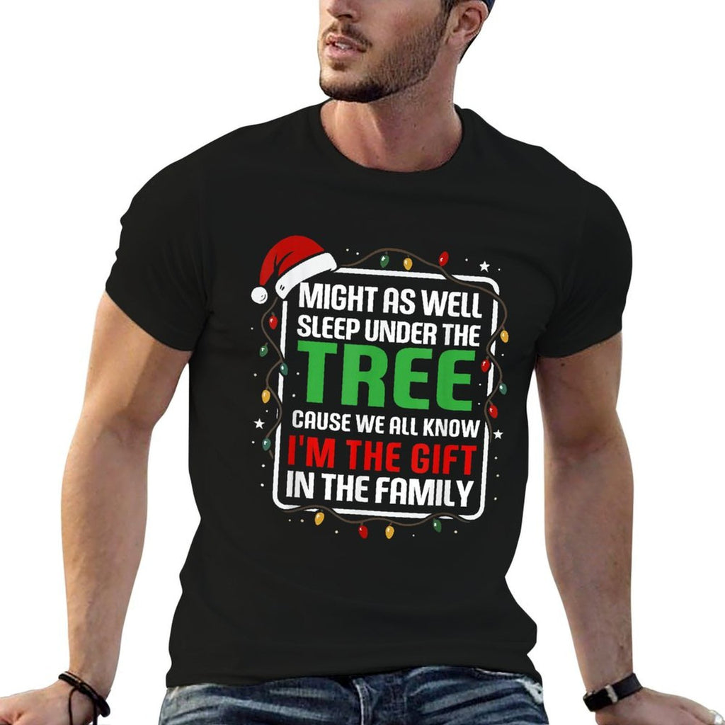 Might As Well Sleep Under The Tree Christmas Pajamas  Summer-ready Fabric T-Shirt