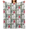Charles Rennie MacIntosh Style Rose Panel Quick-dry Throw Blanket