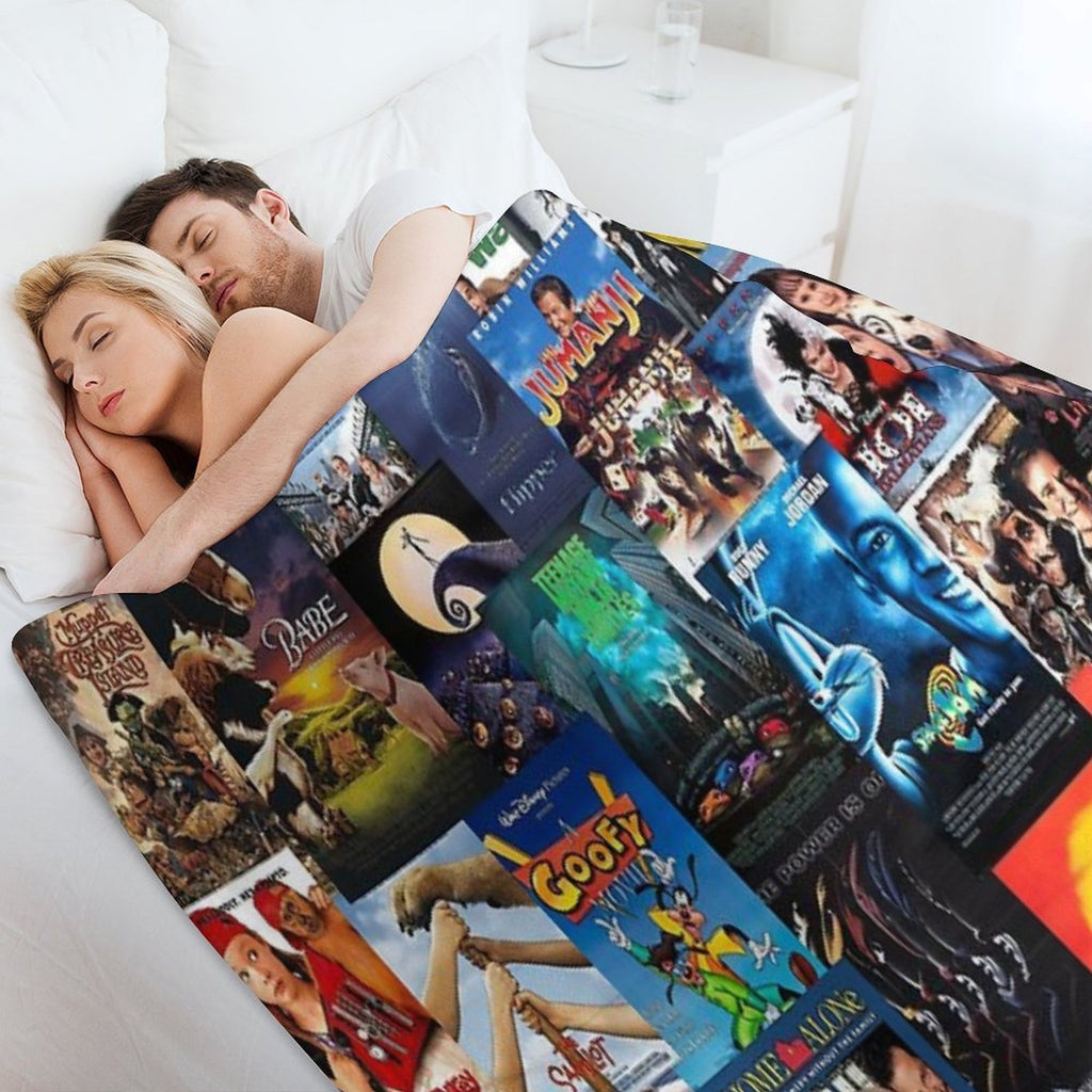 90s Childhood Movie Posters Eco-conscious Throw Blanket