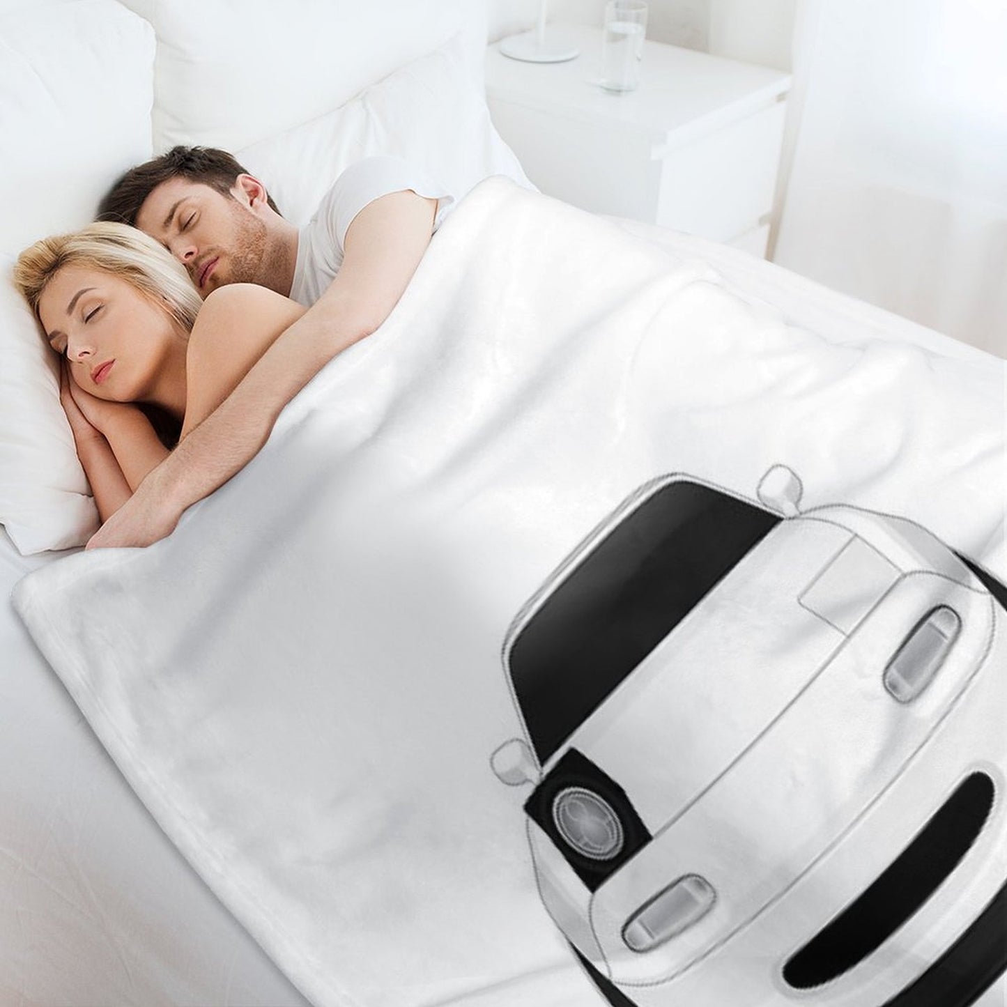 Miata Wink White Premium Throw Blanket