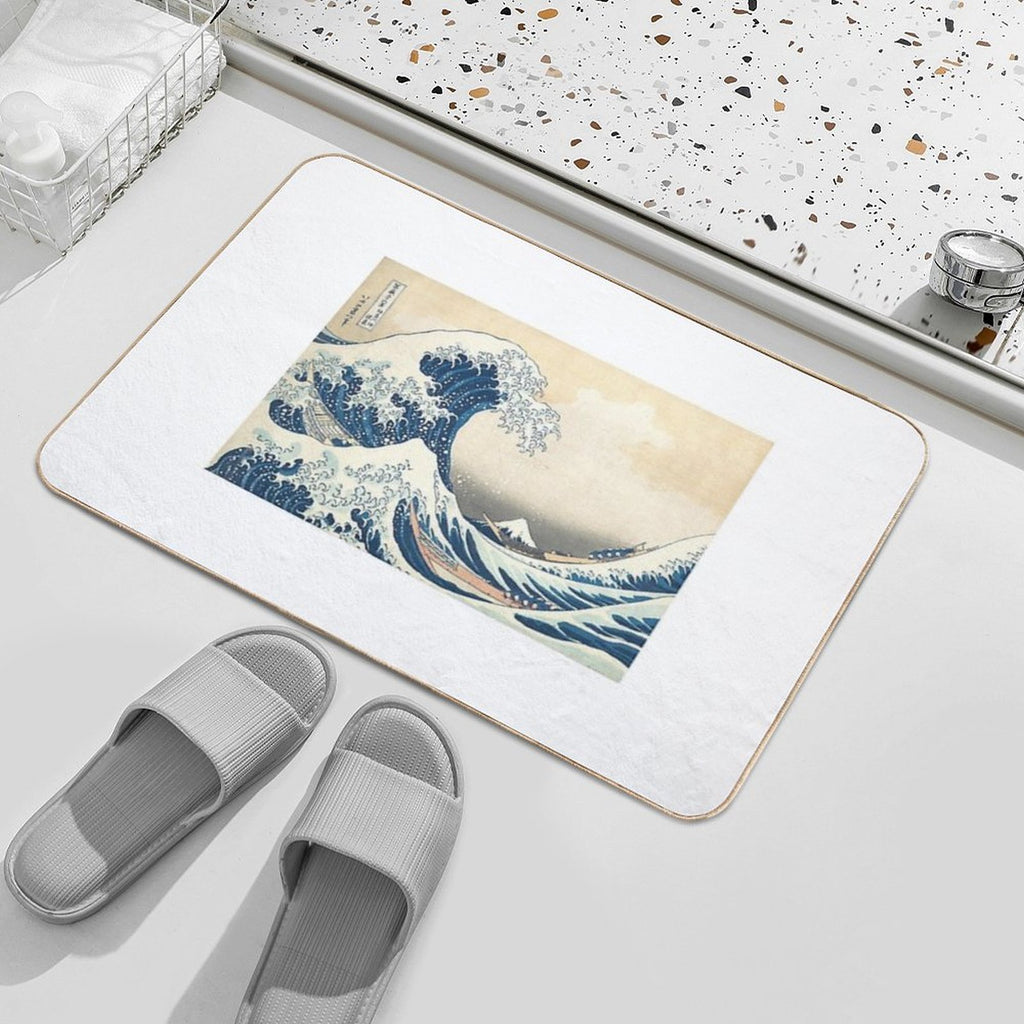 The Great Wave  Easy Maintenance Bath Mat
