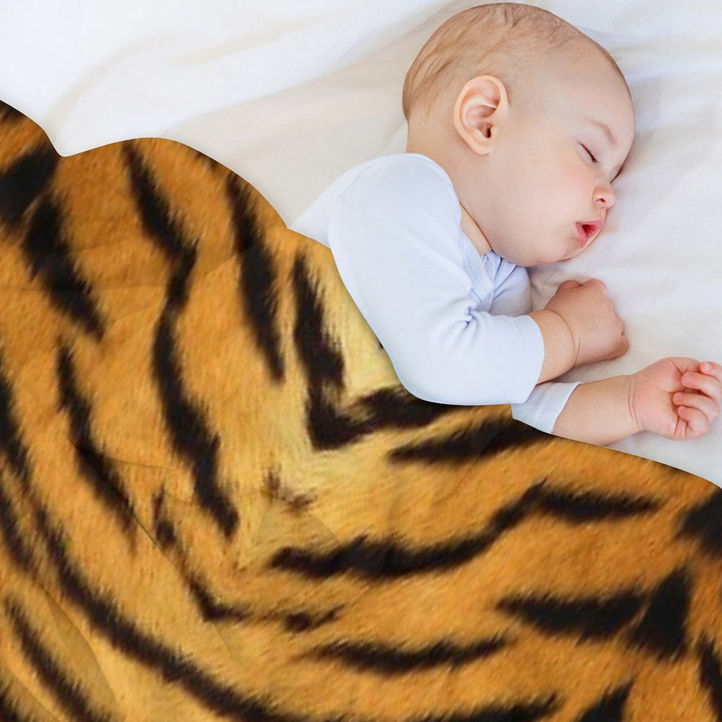 Real Tiger Pattern All-season Throw Blanket